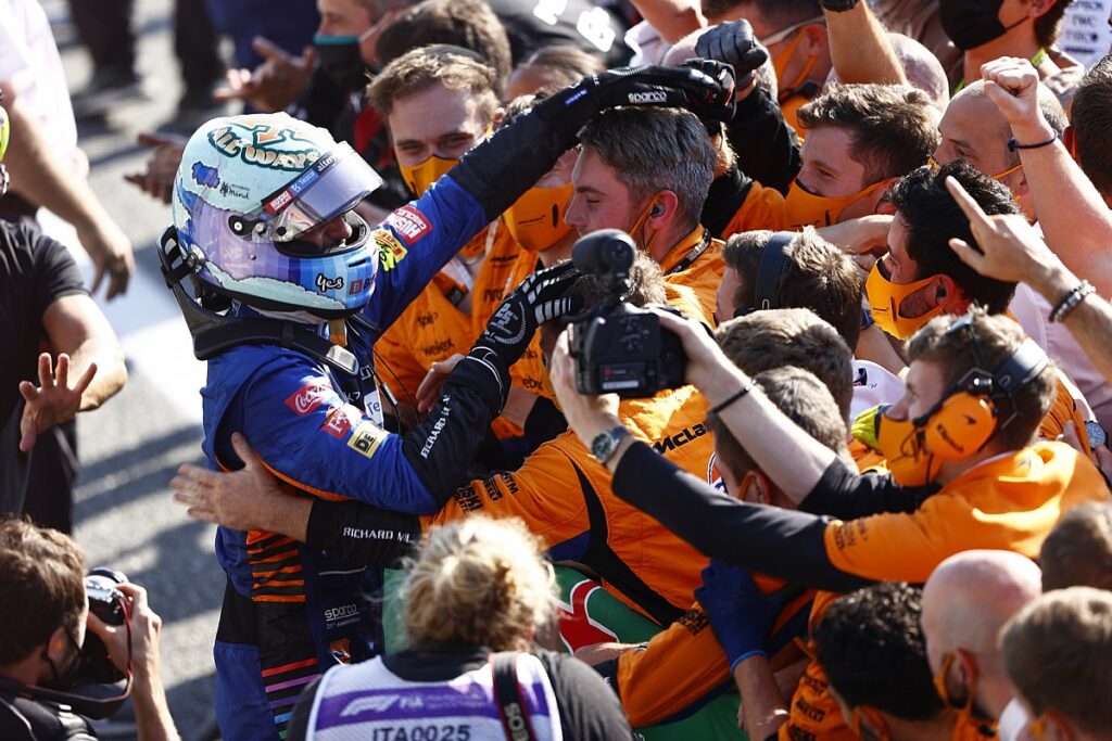 McLaren celebrating after a race.